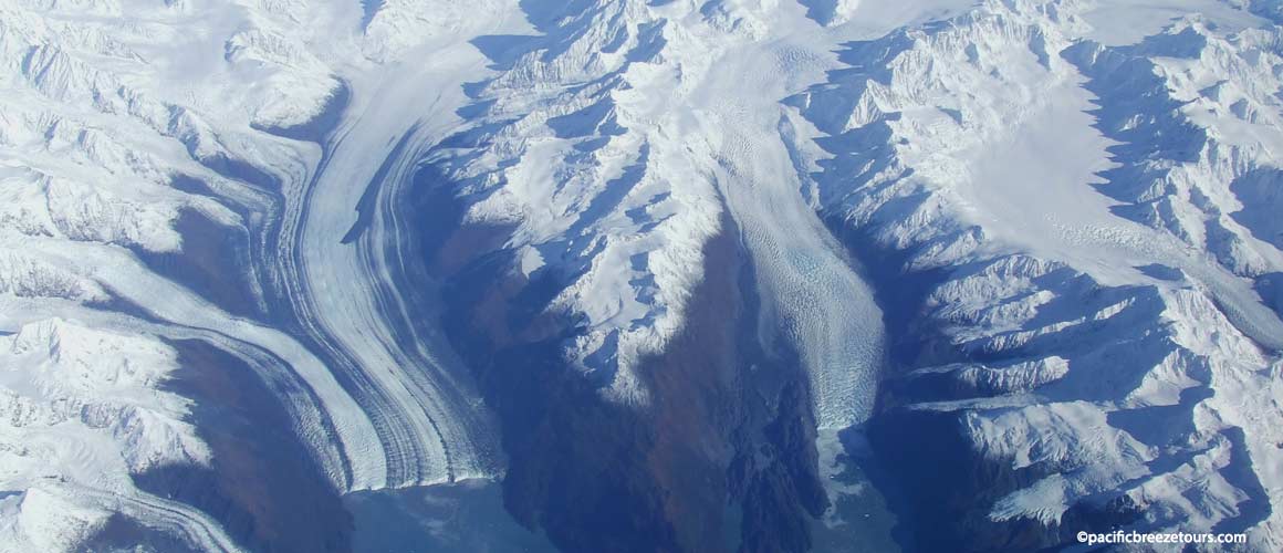Melting glacial ice fields